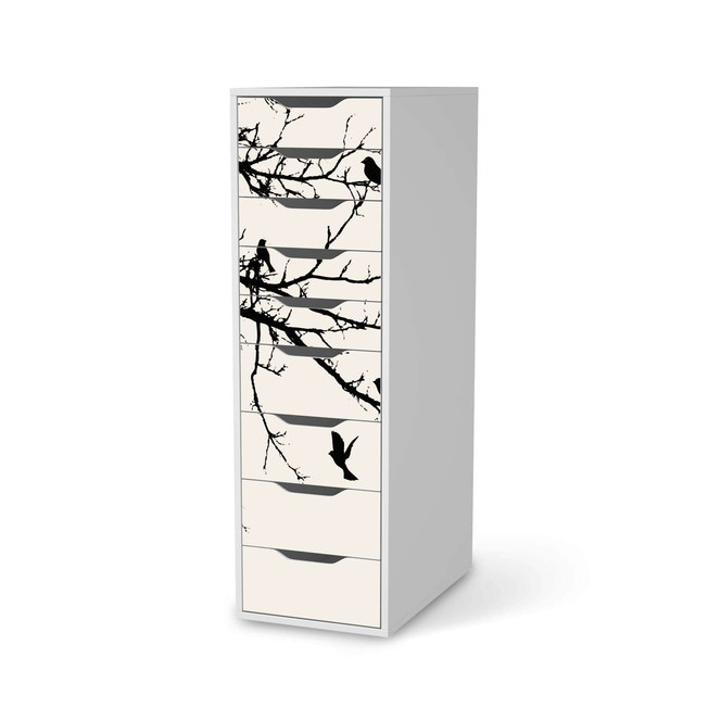 Folie IKEA Alex 9 Schubladen - Tree and Birds 1- Bild 1