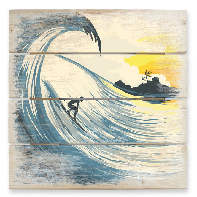 Holzbild Tropical Island Wave - 40 x 41.5 cm