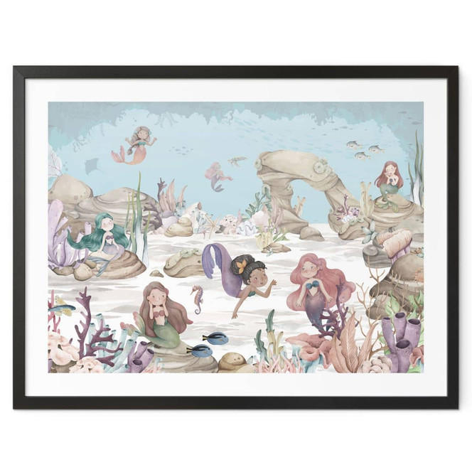 Kinderposter Magisches Unterwasserreich der Meerjungfrauen - Oliver Robins