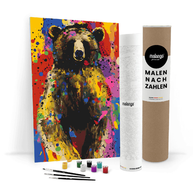 Malen nach Zahlen Leinwandbild - Bär Beate