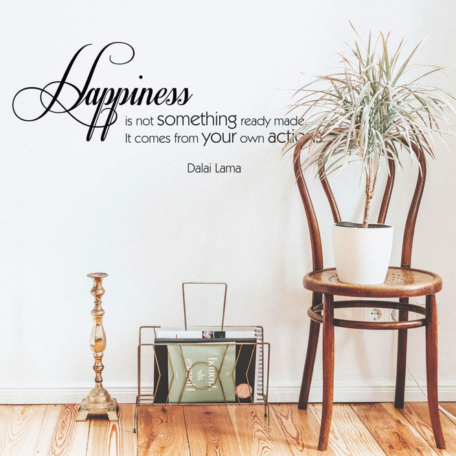 Wandtattoo Happiness is not something ready made...