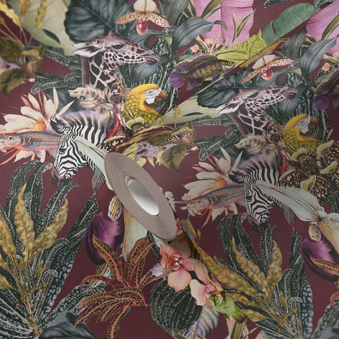 A.S. Création Dschungeltapete Dream Flowery Vliestapete tropisch rot, rosa, grün, gelb