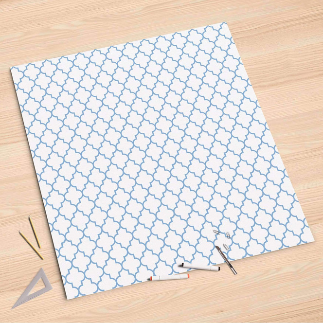 Folienbogen (90x90cm) - Retro Pattern - Blau- Bild 1
