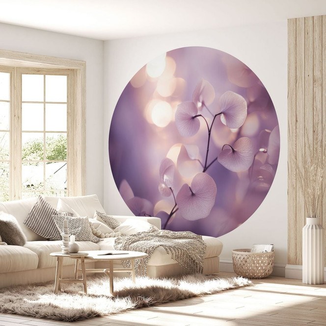 Fototapete Zarte Orchidee in Lila | Romantische Blumentapete - Treechild - Rund - Selbstklebend/Vlies