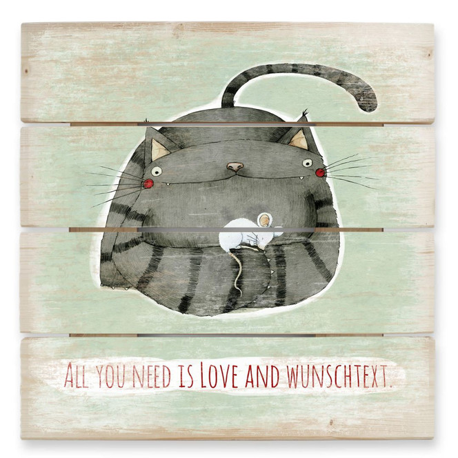 Holzbild + Wunschtext Loske - Freunde - 40 x 41.5 cm