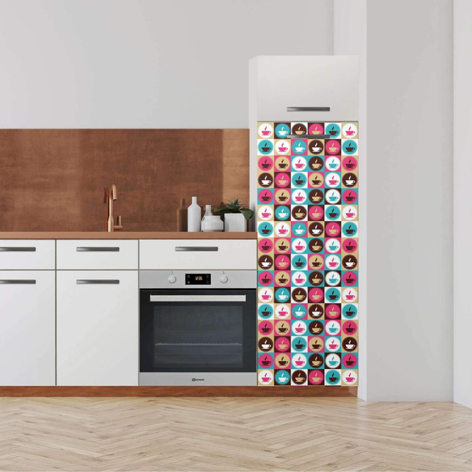 Klebefolie - Hochschrank (60x160cm) - Coffee Cups- Bild 1