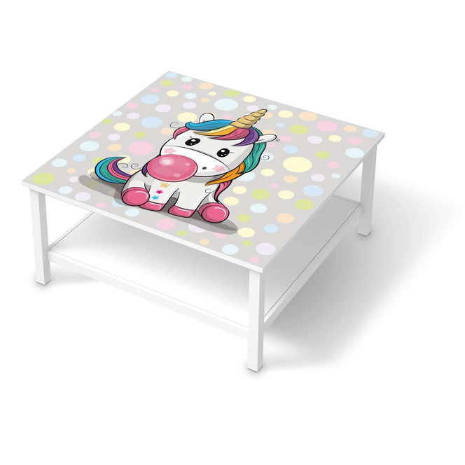 Klebefolie IKEA Hemnes Tisch 90x90cm - Rainbow das Einhorn- Bild 1