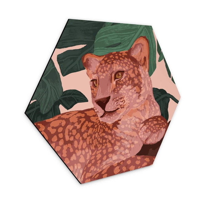 Hexagon - Alu-Dibond Goed Blauw - Goldener Panther