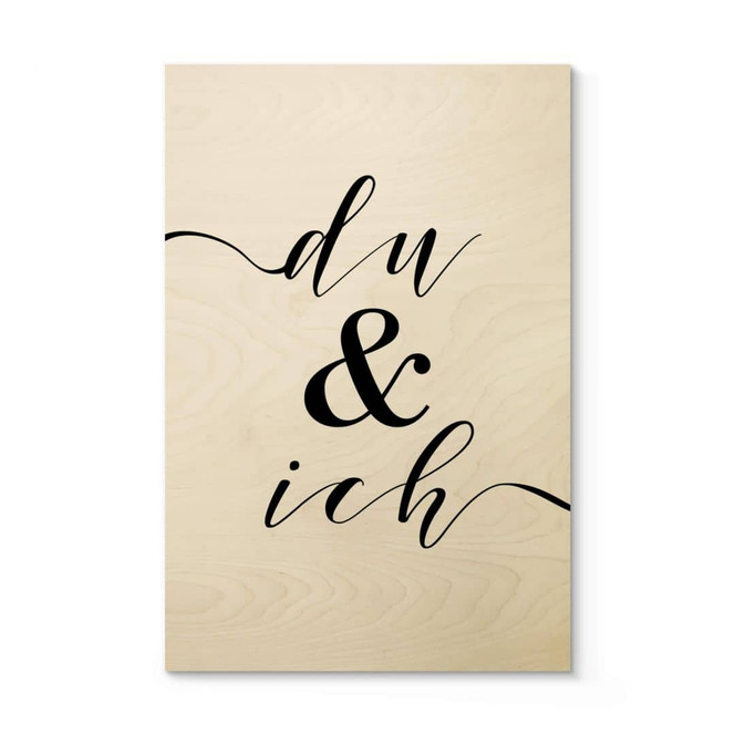 Holzposter Du und ich