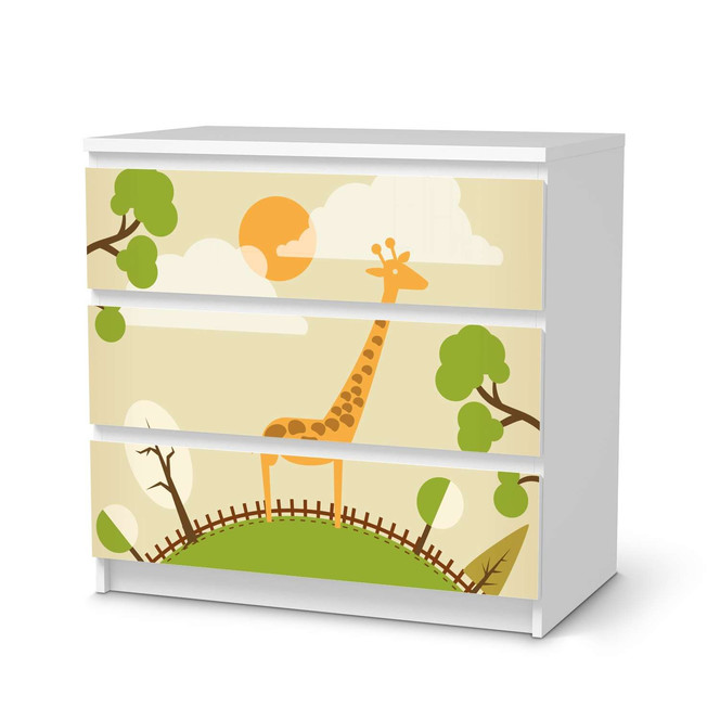 Klebefolie IKEA Malm Kommode 3 Schubladen - Mountain Giraffe- Bild 1