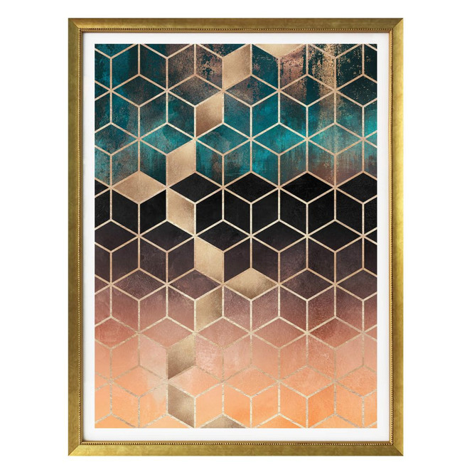 Poster Fredriksson - Goldgrüne Geometrie