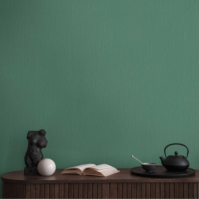 Unitapete Grün - Vliestapete mit feiner Struktur und edler Optik