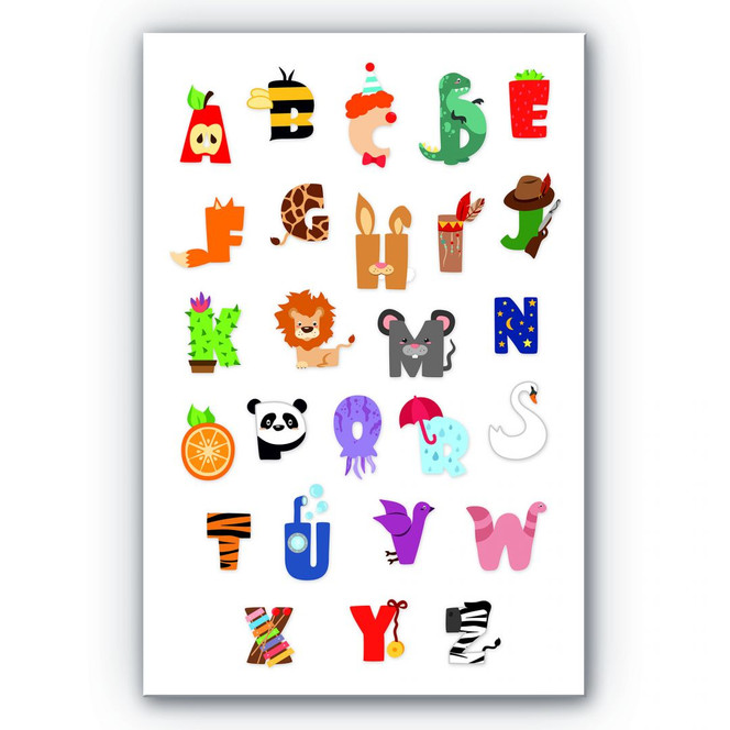 Wandbild Kinder Alphabet