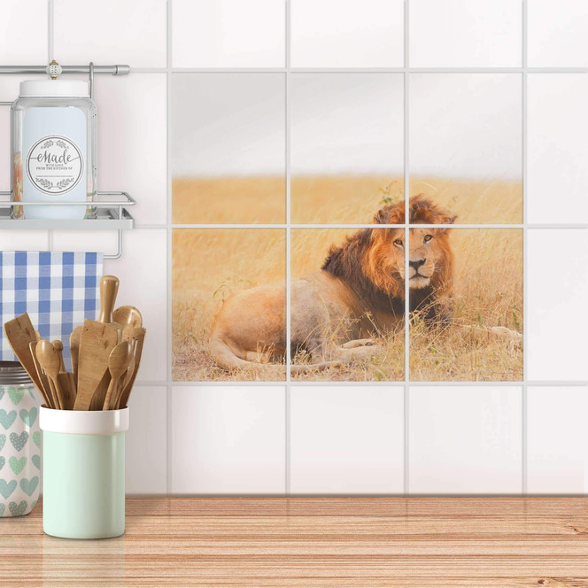 Fliesenaufkleber hoch - Lion King - 6er Set