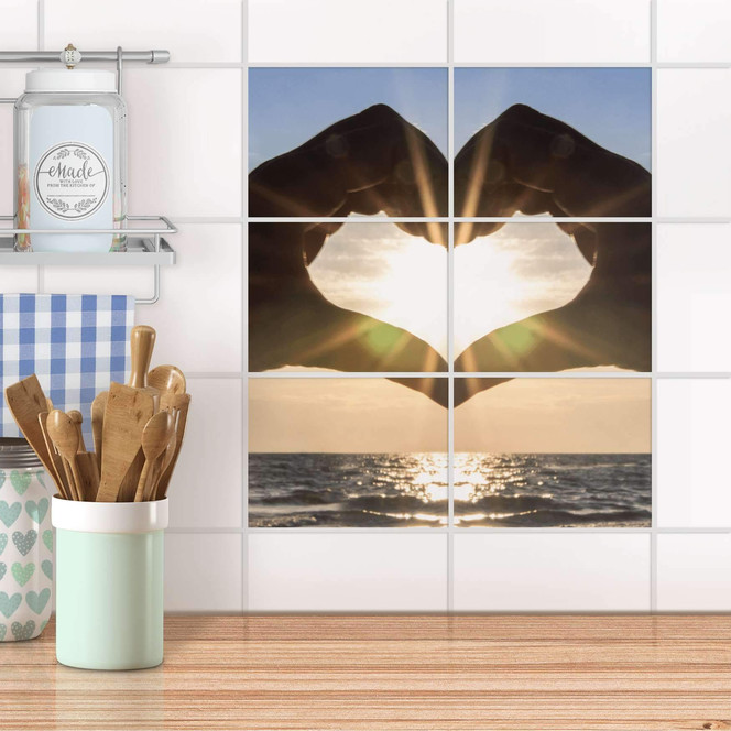 Fliesenfolie quer - Sunny Heart