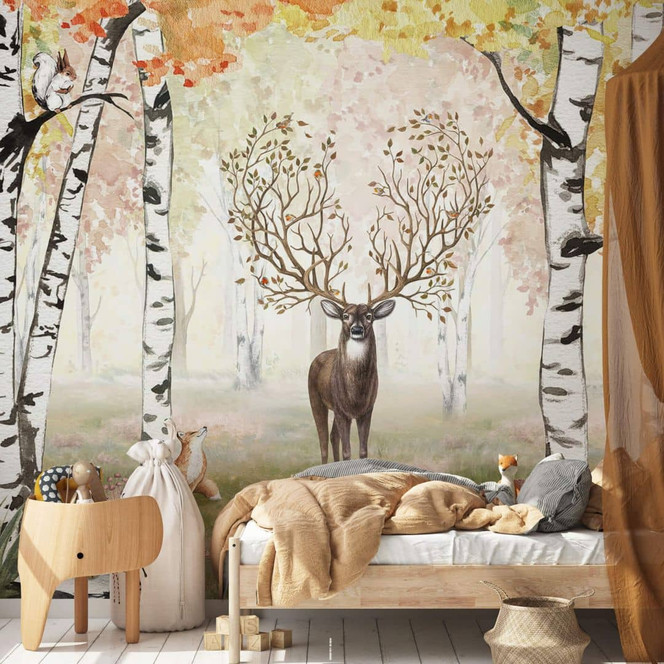 Fototapete Kikki Belle - Hirsch im Herbst