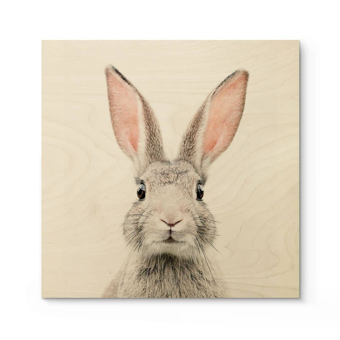 Holzbild Hasenohren - Sisi & Seb - Quadratisch