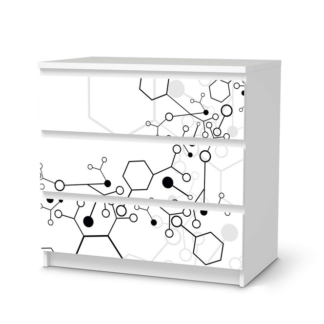 Klebefolie IKEA Malm Kommode 3 Schubladen - Atomic 1- Bild 1