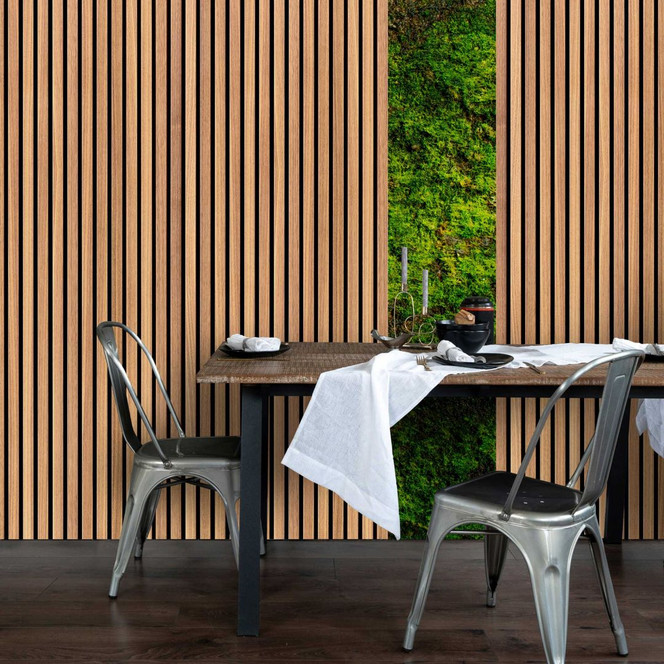 Fototapete Moos-Holzoptik in Erdtönen - Vliestapete für Naturambiente