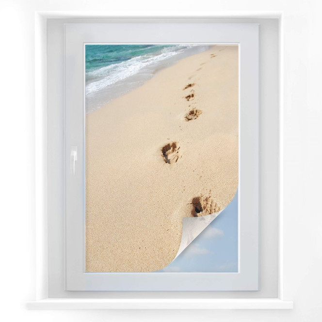 Sichtschutzfolie Fussspuren im Sand