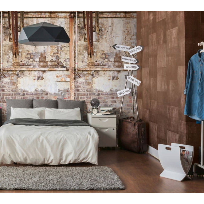 Fototapete Fabrikhalle creme braun - Vliestapete Architektur Livingwalls - matt und glatt