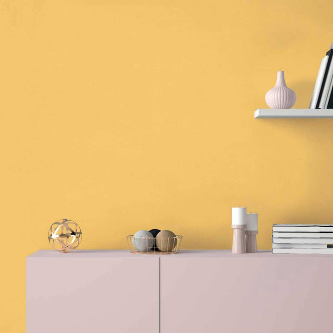 Uni-Vliestapete Gelb einfarbig mit leichter Textilstruktur von A.S. Creation Tapete Sonnengelb