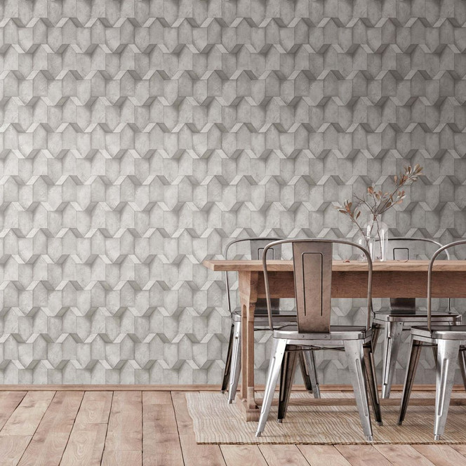 3D Vliestapete Grau Vlies Betontapete Muster Tapete für Wohnzimmer, Küche