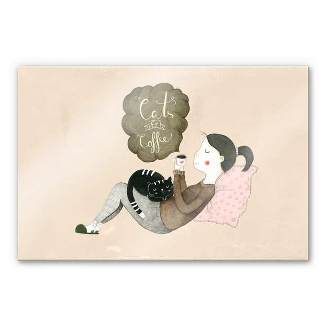 Acrylglasbild Loske - Cats & Coffee
