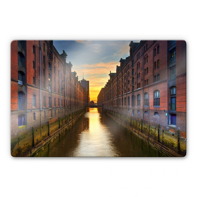 Glasbild Hamburger Fleet