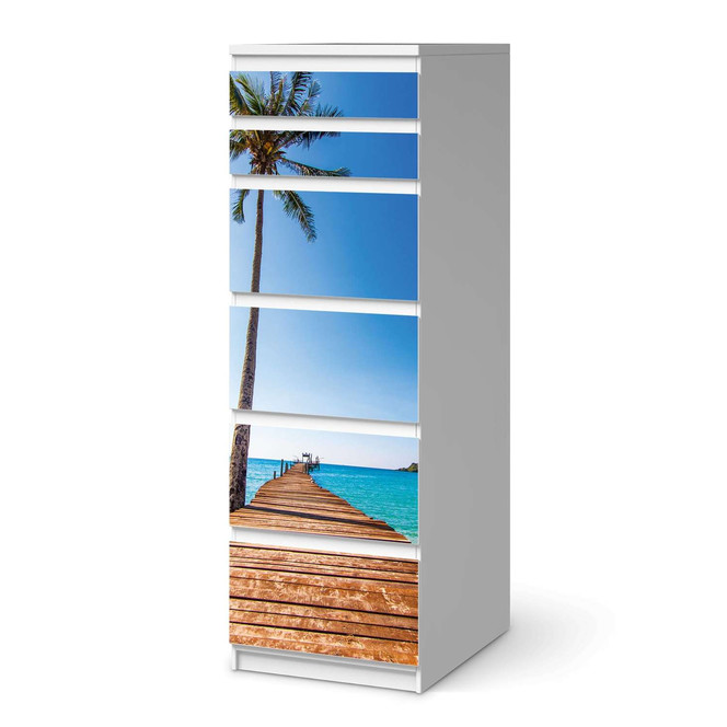 Klebefolie IKEA Malm Kommode 6 Schubladen (schmal) - Caribbean- Bild 1