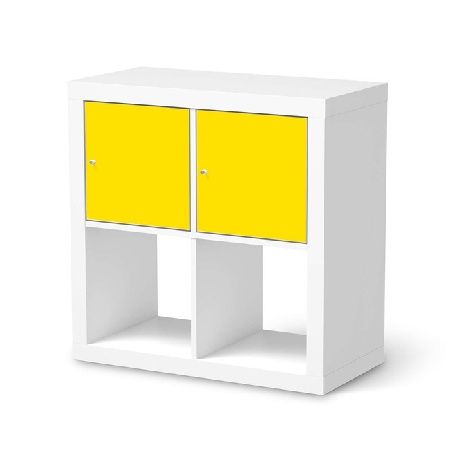 Möbel Klebefolie IKEA Expedit Regal 2 Türen (quer) - Gelb Dark- Bild 1