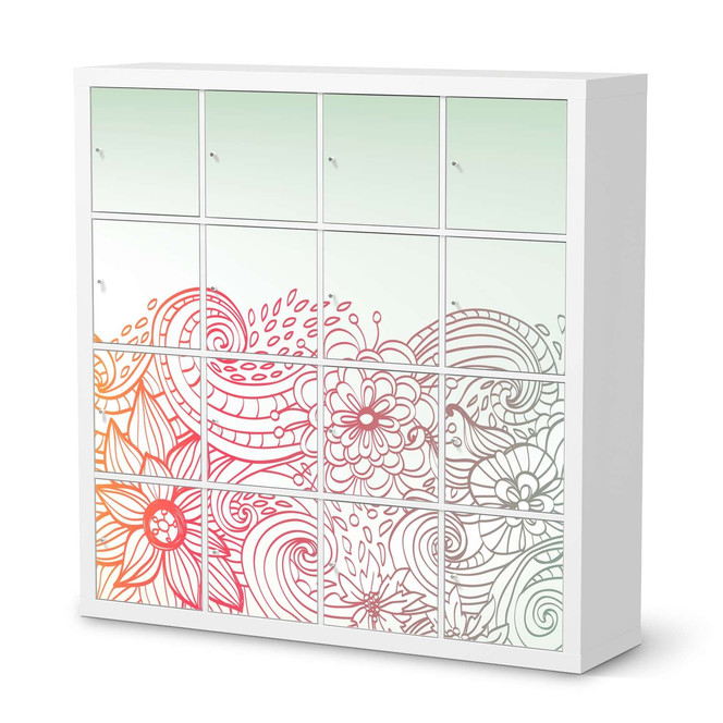 Möbelfolie IKEA Expedit Regal 16 Türen - Floral Doodle- Bild 1