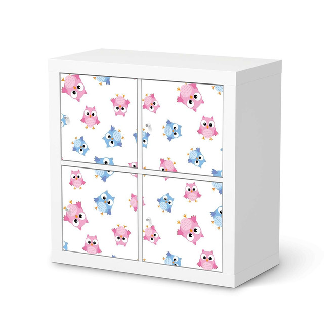 Möbelfolie IKEA Expedit Regal 4 Türen - Eulenparty- Bild 1