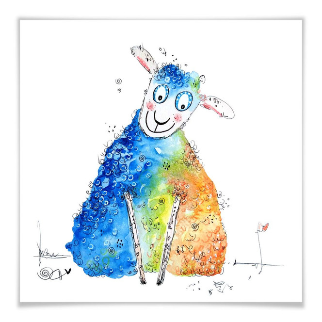 Poster Hagenmeyer - Happy Sheep