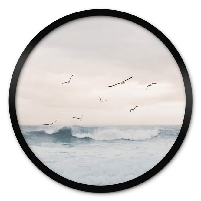 Poster Sisi & Seb - Magischer Abendhimmel am Meer - Rund