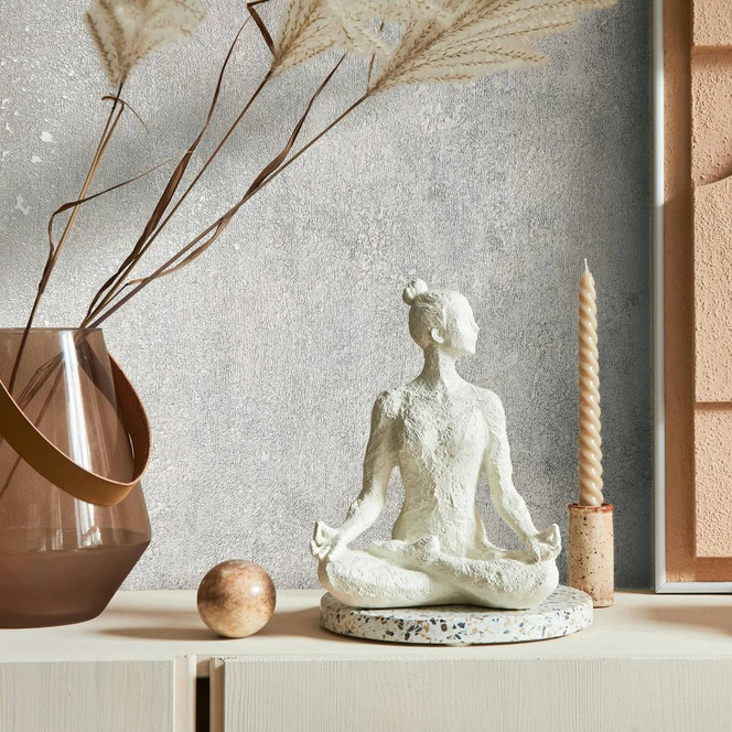 Vliestapete in leicht glänzender Betonoptik grau Uni