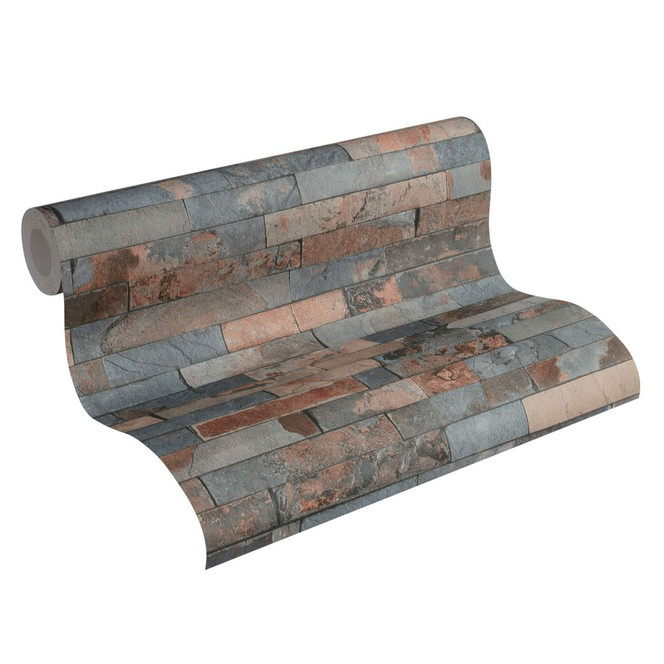 A.S. Création Vliestapete Wood and Stone Tapete in Steinoptik Naturstein braun, grau, schwarz
