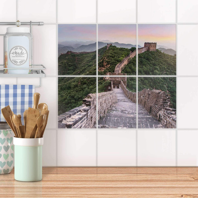 Fliesenaufkleber hoch - The Great Wall - 6er Set