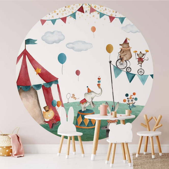 Fototapete Oliver Robins - Verrückter Zirkus - Rund - Selbstklebend/Vlies