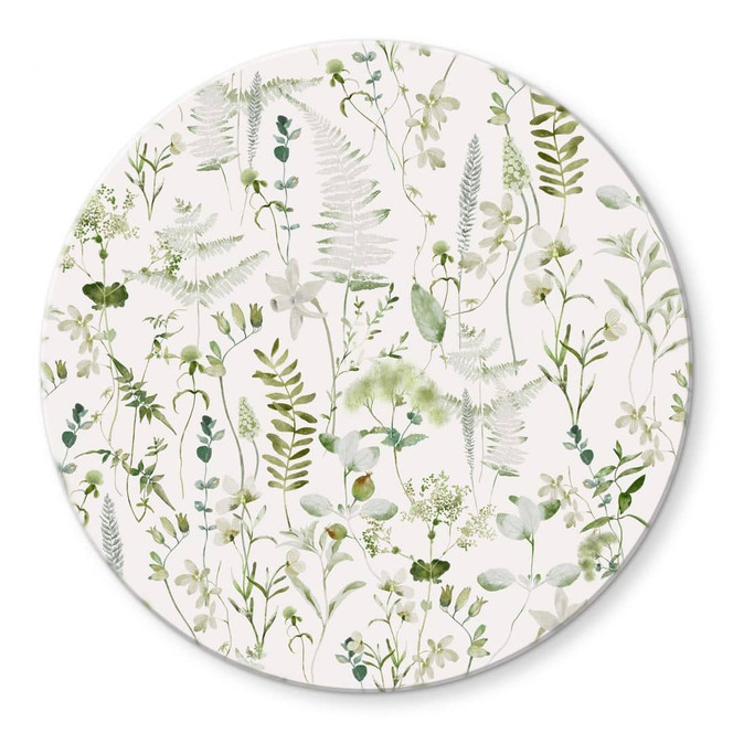 Glasbild Kräuter und Wildblumen - UN Designs - Rund