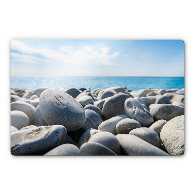 Glasbild - Steinstrand 01