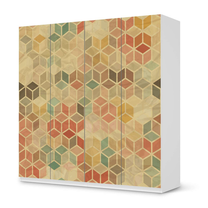 Klebefolie IKEA Pax Schrank 201cm Höhe - 4 Türen - 3D Retro- Bild 1