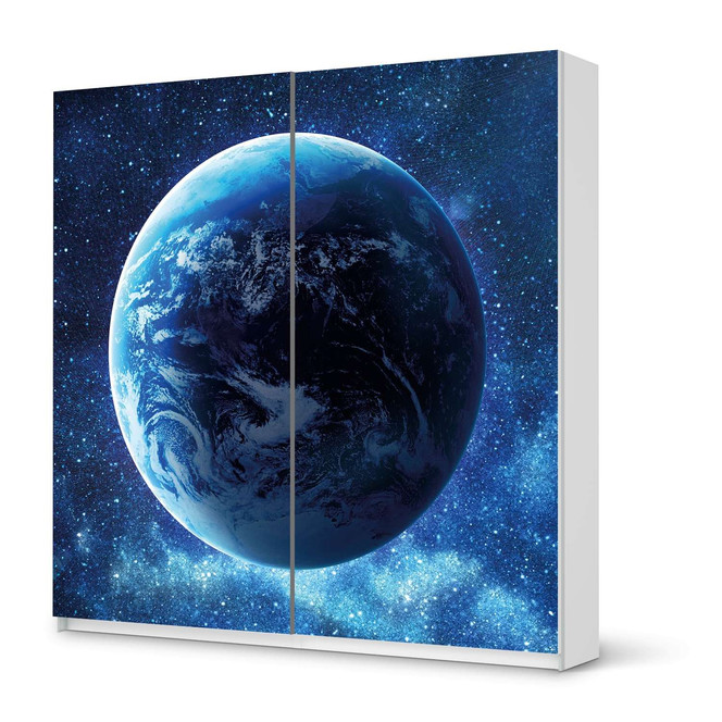 Möbel Klebefolie IKEA Pax Schrank 201cm Höhe - Schiebetür - Planet Blue- Bild 1