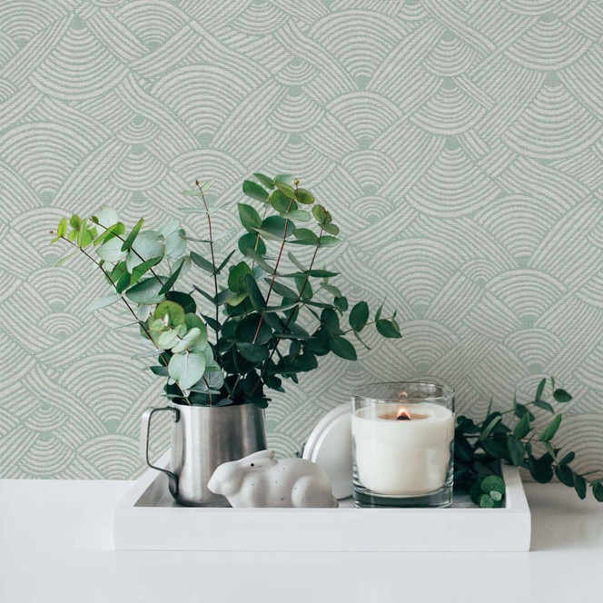 Graue Tapete Wellen Design - Moderne Vliestapete Hellgrau Wohnzimmer