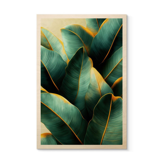 Holzbild Exotische Bananenblätter - Jaszke