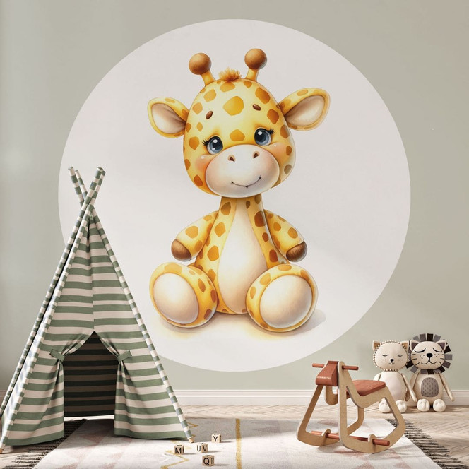 Kinderzimmer Fototapete Baby Giraffe - Magnusson - Rund - Selbstklebend/Vlies