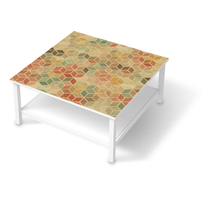 Klebefolie IKEA Hemnes Tisch 90x90cm - 3D Retro- Bild 1