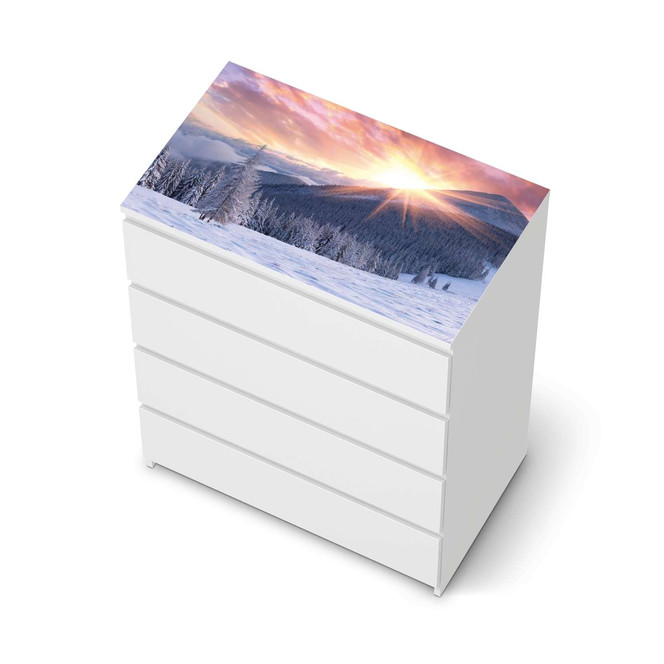 Möbelfolie IKEA Malm Kommode 4 Schubladen oben - Zauberhafte Winterlandschaft- Bild 1