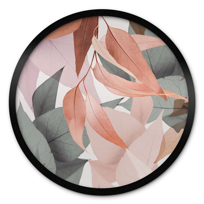 Poster Bunte Eukalyptusblätter - Sisi & Seb - Rund
