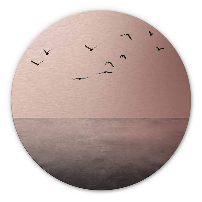 Alu-Dibond-Kupfereffekt Kubistika - Das offene Meer - Rund